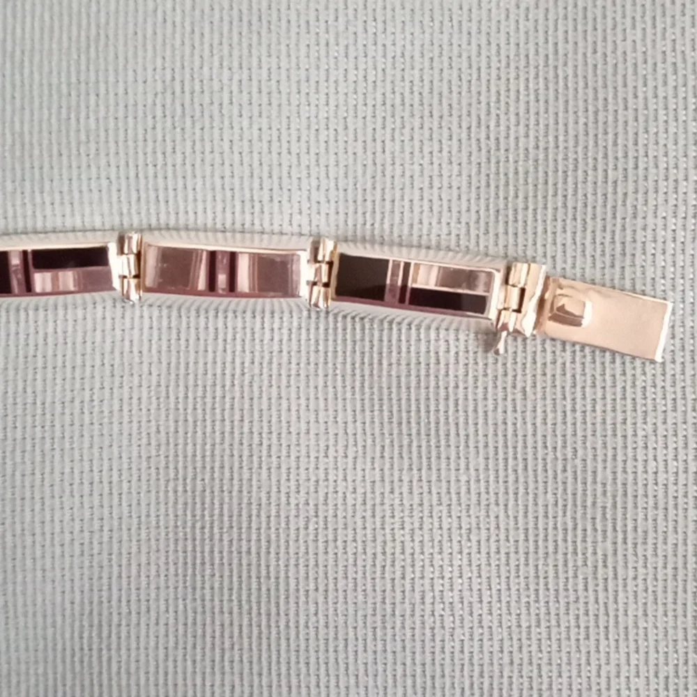 NATIVE AMERICAN STERLING SILVER INLAY BLACK ONYX AND SHELL TUXEDO BRACELET - Picture 4 of 8